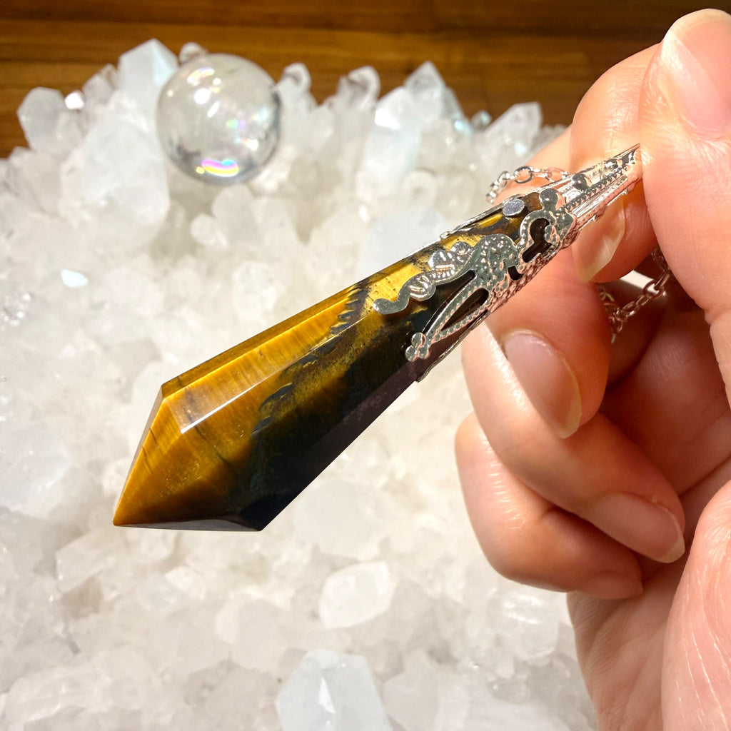 明顯虎紋 超高能量值虎眼靈擺 👉🏻已提升能量至11500000