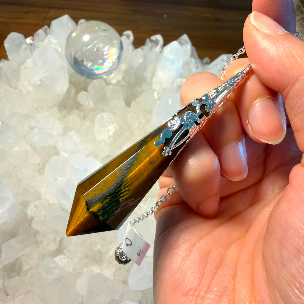 明顯虎紋 超高能量值虎眼靈擺 👉🏻已提升能量至8500000