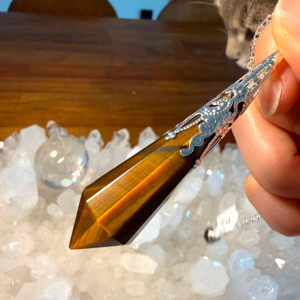 明顯虎紋 超高能量值虎眼靈擺 👉🏻已提升能量至8500000