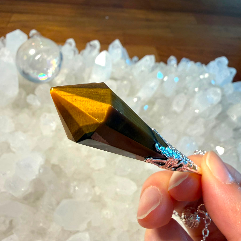 明顯虎紋 超高能量值虎眼靈擺 👉🏻已提升能量至8500000