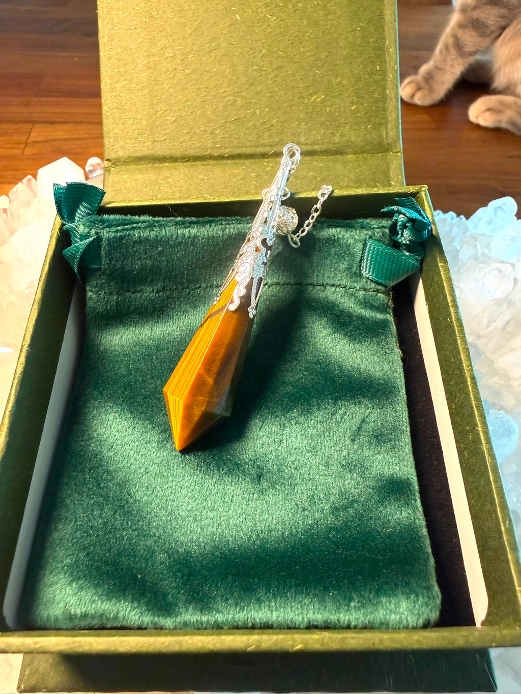 明顯虎紋 超高能量值虎眼靈擺 👉🏻已提升能量至8500000