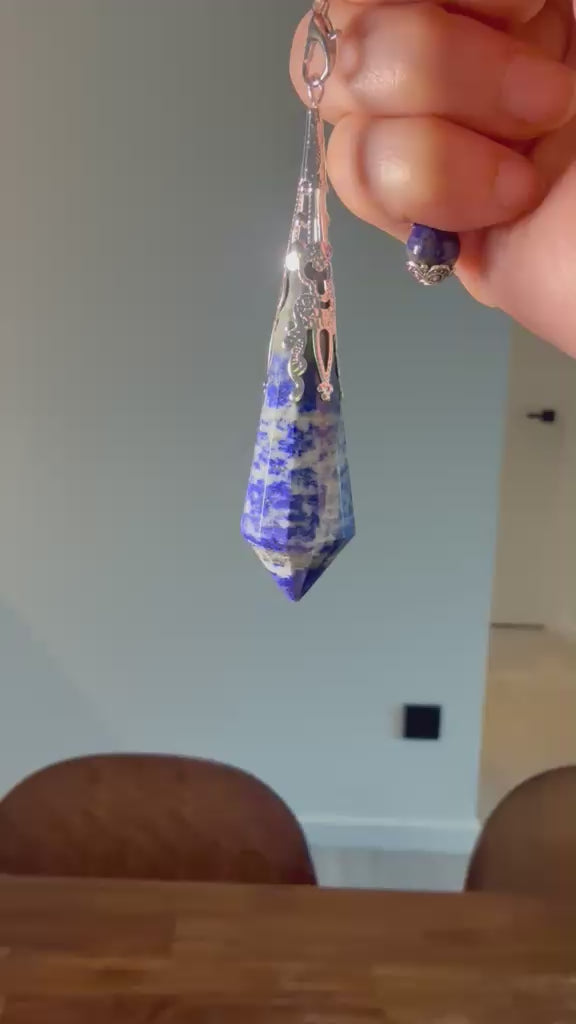 罕見青金石靈擺 （形狀肥肥）👉🏻高能量10000000