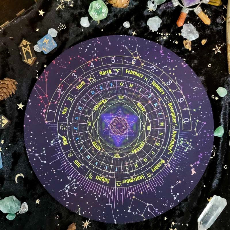 北歐星空字母數字兩用靈擺墊 – 可作靈擺圖表或滑鼠墊